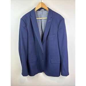 Sarar Interview Blue Blazer Size 42R Check Textured Fabric